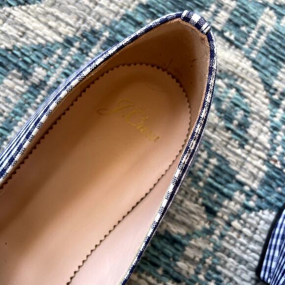 J.Crew Women's Ballet Flats Mary Jane Strap White Navy Blue - Picture 6 of 8